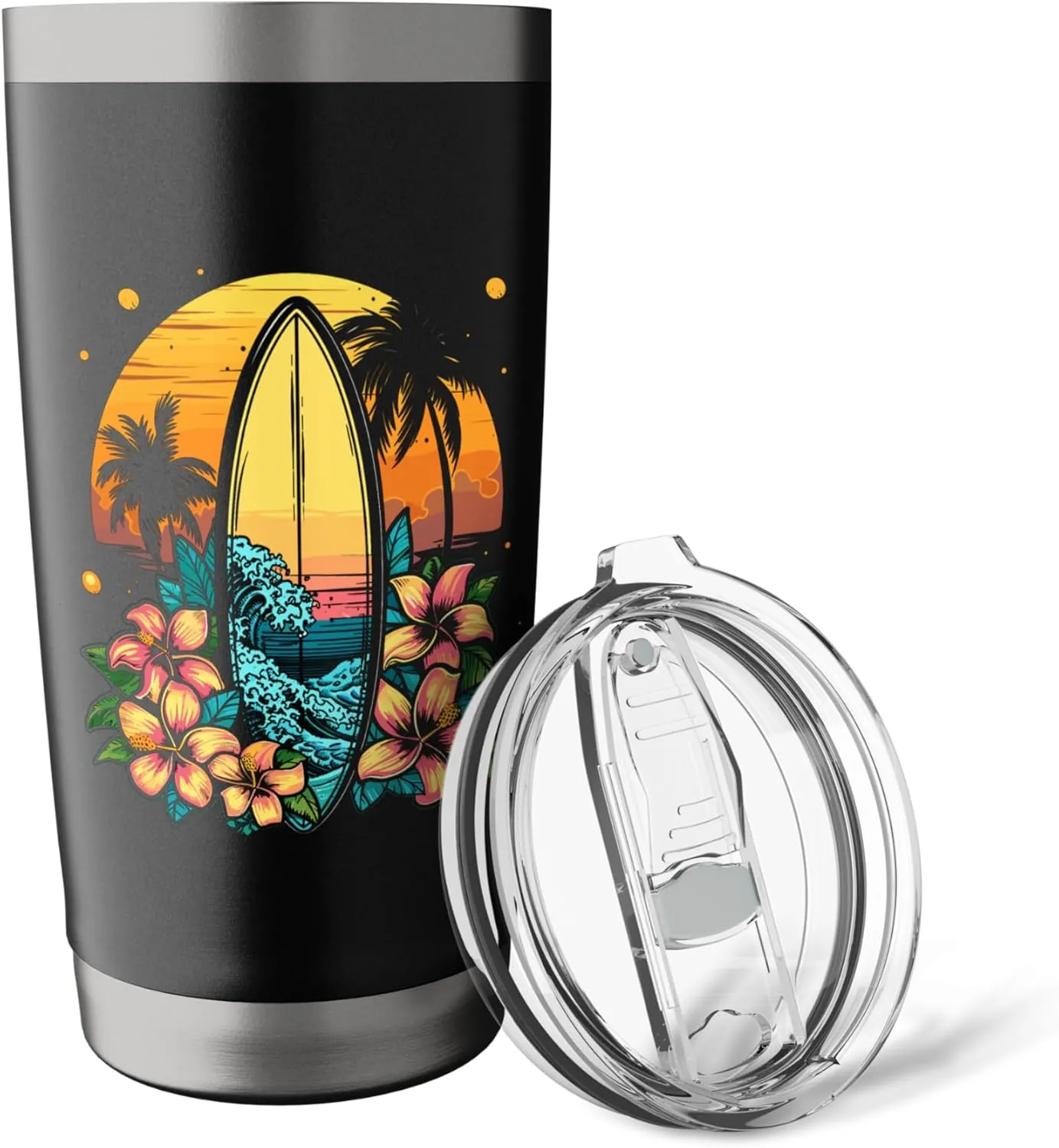 Surfboard Comic Look Surfing Trip Stainless Steel Insulated Tumbler