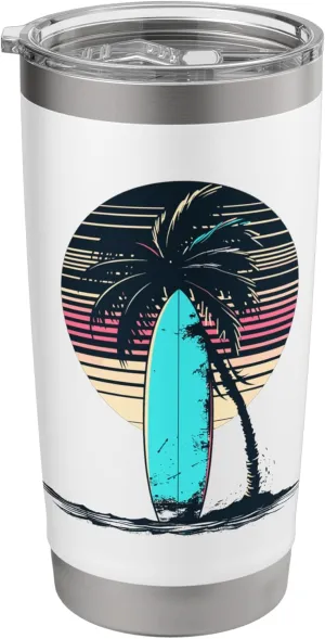 Surfboard Sketch Surfing Trip Stainless Steel Insulated Tumbler