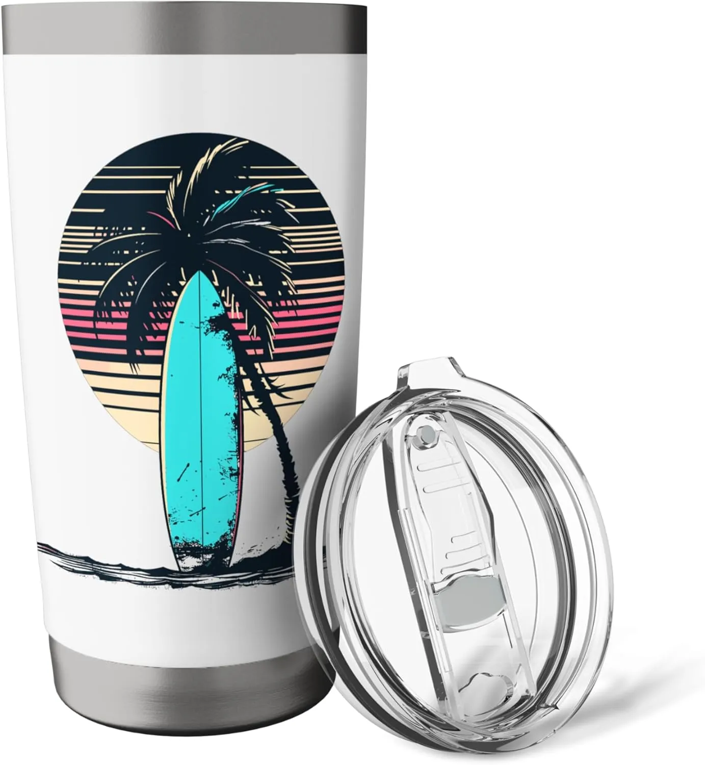 Surfboard Sketch Surfing Trip Stainless Steel Insulated Tumbler