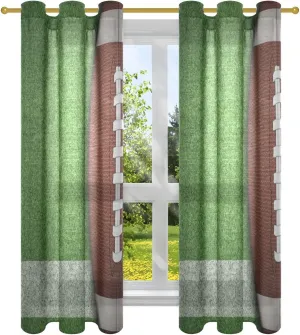 susiyo Football Grassland Curtains Grommet Top Window Curtain, Modern Blackout Curtains Semi Sheer Not See Through Window Curtains Noise Reducing for Bedroom Living Room,2 Panels,42 x 63 Inch