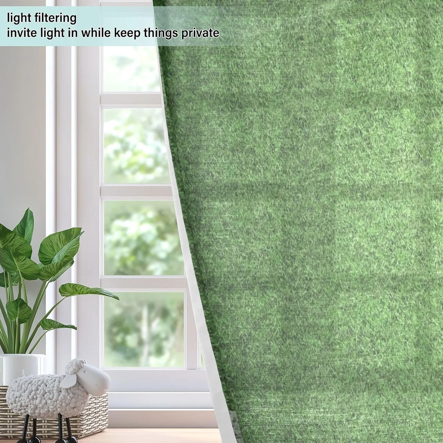 susiyo Football Grassland Curtains Grommet Top Window Curtain, Modern Blackout Curtains Semi Sheer Not See Through Window Curtains Noise Reducing for Bedroom Living Room,2 Panels,42 x 63 Inch