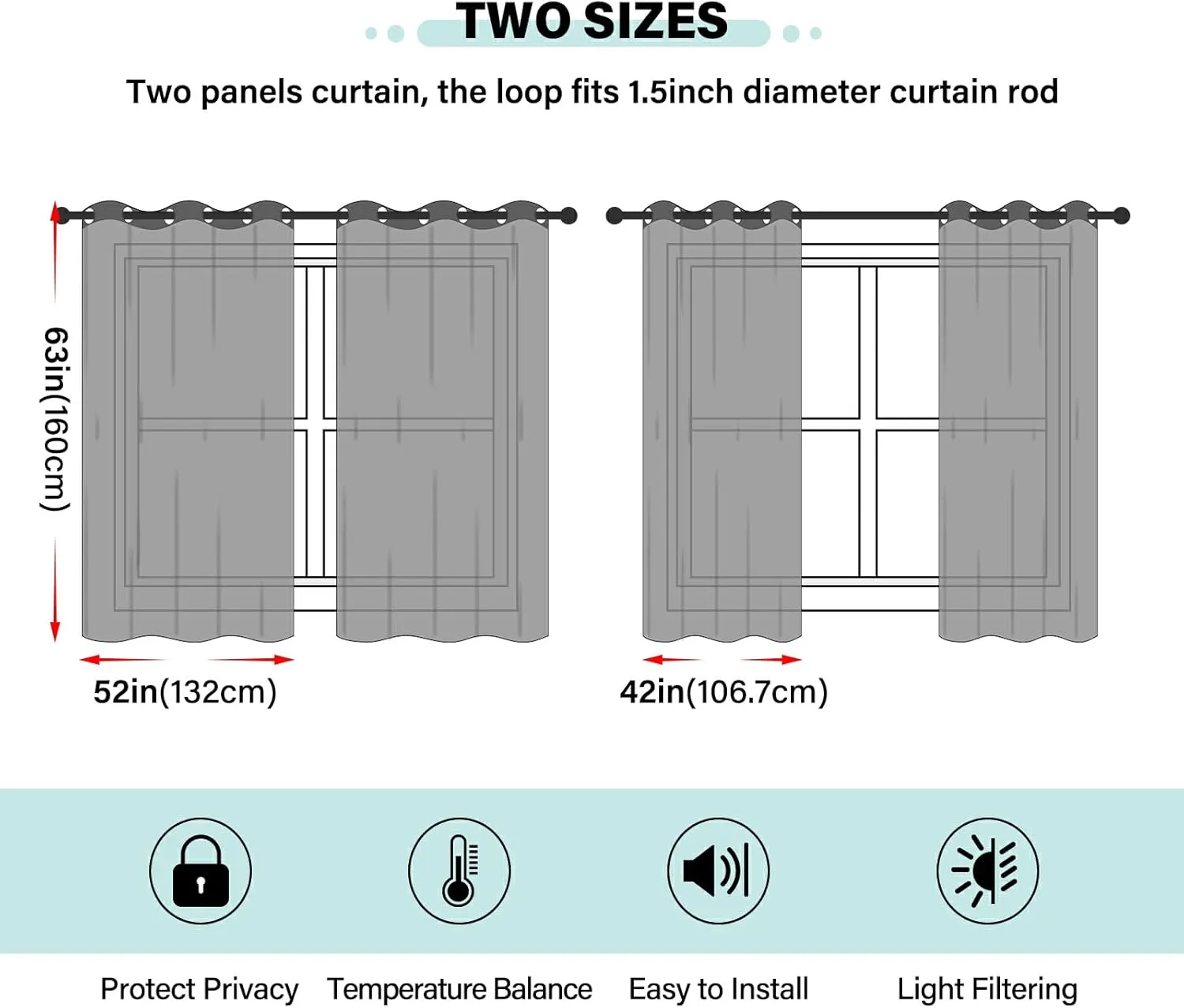 susiyo Football Grassland Curtains Grommet Top Window Curtain, Modern Blackout Curtains Semi Sheer Not See Through Window Curtains Noise Reducing for Bedroom Living Room,2 Panels,42 x 63 Inch