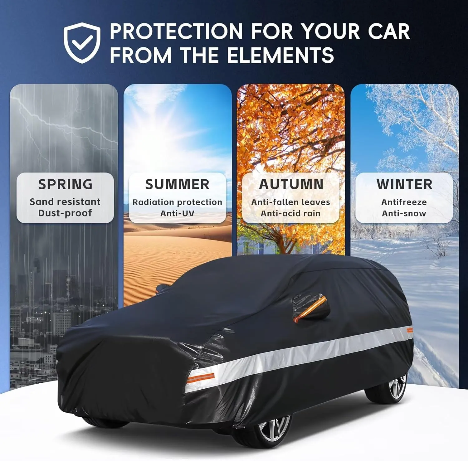 SUV Car Cover Custom Fit Jeep Compass 2006-2025, 100% Waterproof Breathable Outdoor Car Covers, Sun Rain Dust Snow Protection. (Ships from US Warehouse, Arrive Within 3-7 Days)