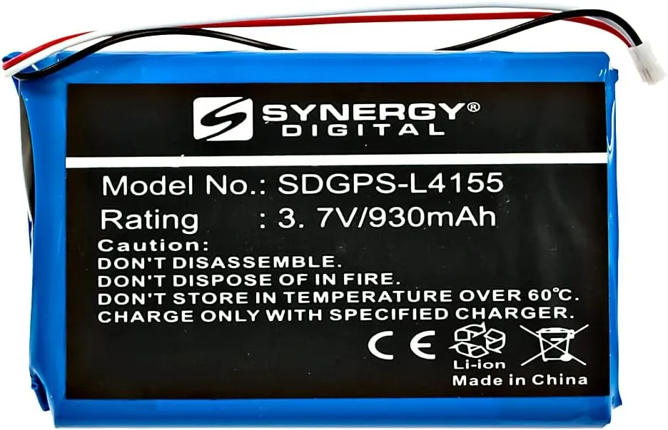 Synergy Digital GPS Batteries, Compatible with Garmin 361-00035-01 GPS Batteries (Li-Ion, 3.7V, 930 mAh), Set of 2