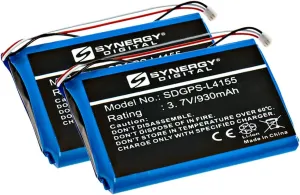 Synergy Digital GPS Batteries, Compatible with Garmin 361-00035-01 GPS Batteries (Li-Ion, 3.7V, 930 mAh), Set of 2