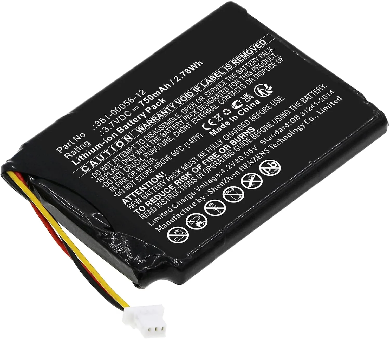 Synergy Digital GPS Battery, Compatible with Garmin 361-00056-12 GPS, (Li-ion, 3.7V, 750mAh) Ultra High Capacity, Replacement for Garmin 361-00056-12 Battery