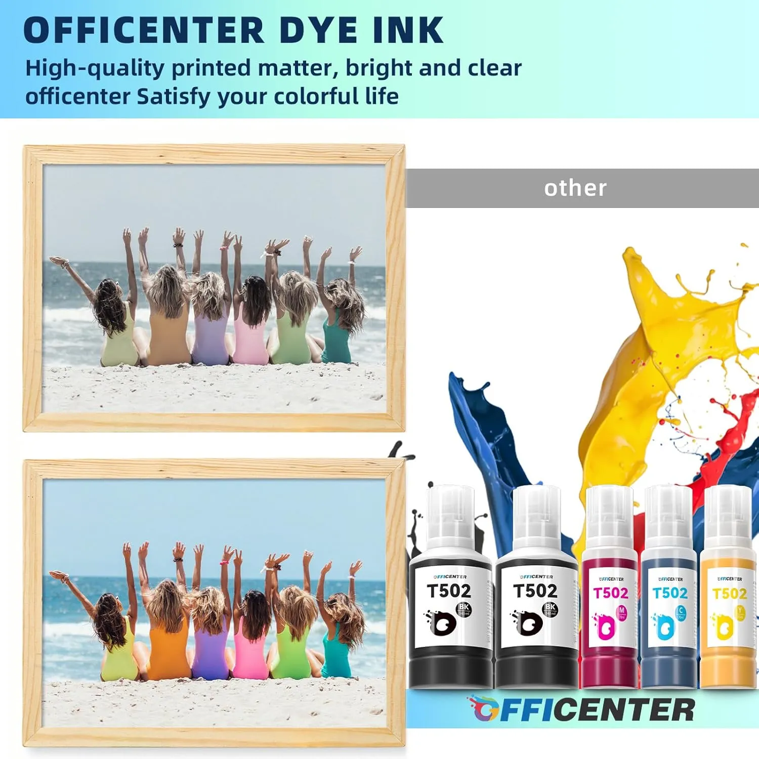 T502 502 Ink Refill Bottles for Ecotank ET2760 ET-4760 ET2750 ET-3760 ET-2850 ET-15000 ST-4000 ST-2000 ET-3710 ET-3850 ET-3750 ET-4850 ET-3830 ET4750 ET2700 ST3000 ET3700 Printer(2BK C M Y)