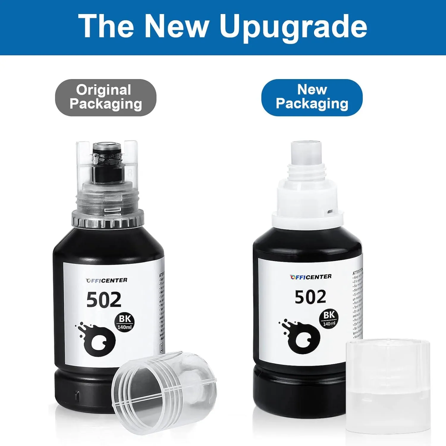 T502 502 Ink Refill Bottles for Ecotank ET2760 ET-4760 ET2750 ET-3760 ET-2850 ET-15000 ST-4000 ST-2000 ET-3710 ET-3850 ET-3750 ET-4850 ET-3830 ET4750 ET2700 ST3000 ET3700 Printer(2BK C M Y)