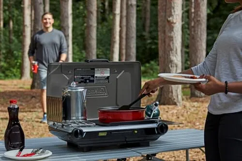 Tabletop 2n1 Grill & Stove w/ 2 Adjustable Burners, Propane Grill/Stove