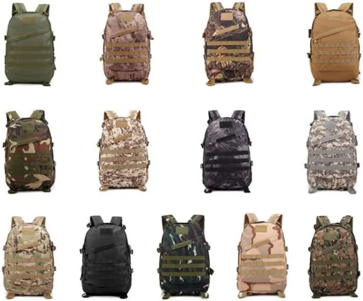 Tactical Backpack Military Molle Hiking 36-55L Camouflage outdoor sports black