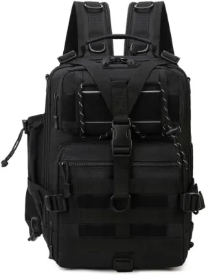 Tactical Backpack Military Molle Hiking 36-55L Outdoor mountaineering bag trekking touring fishing black
