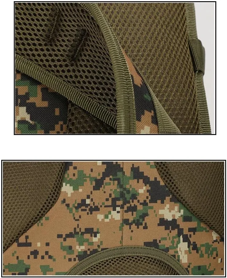 Tactical Backpack Military Molle Hiking 36-55L Tactical Bag Outdoor Camouflage Mountaineering Bag Jungle Camouflage