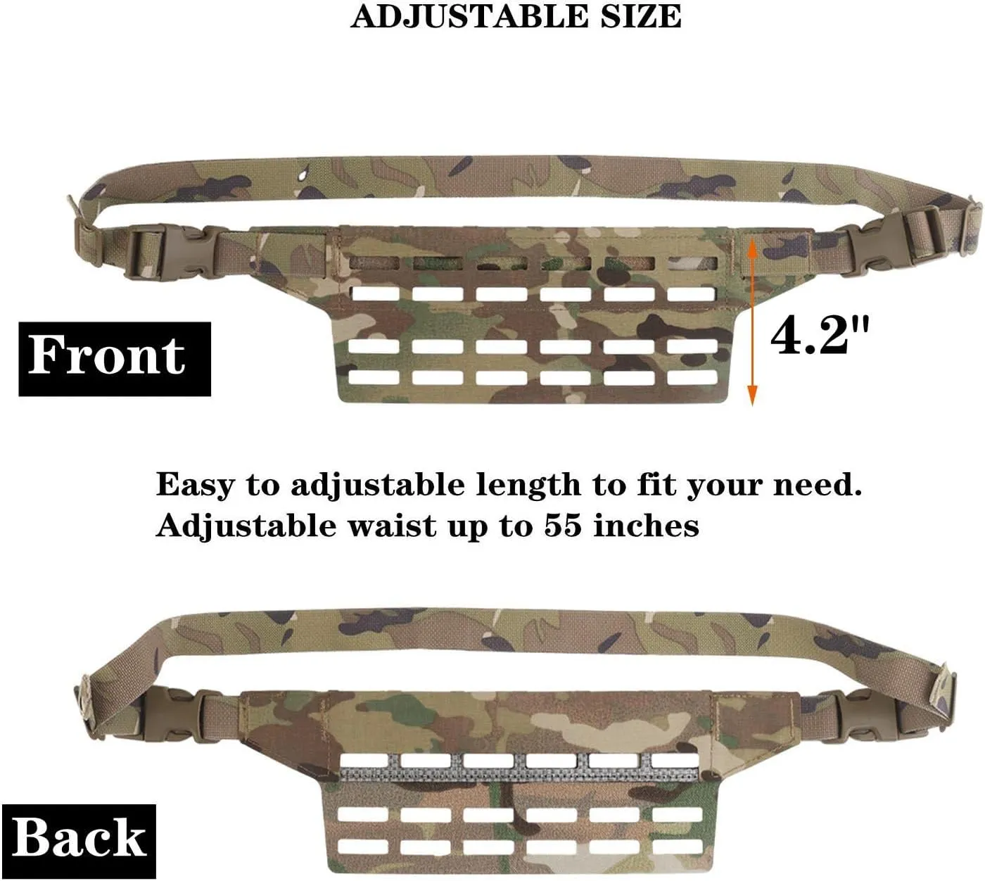 Tactical Fanny Pack Adapter Panel Waist Belt Extension Platform for Molle Pouches Magazine Pouch