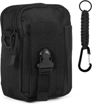 Tactical Waist Packs, Military Molle Compact Waist Bag, Multifunctional Fanny Pack Pouch for Camping Hiking Cycling Hunting Climbing Travel (Black)
