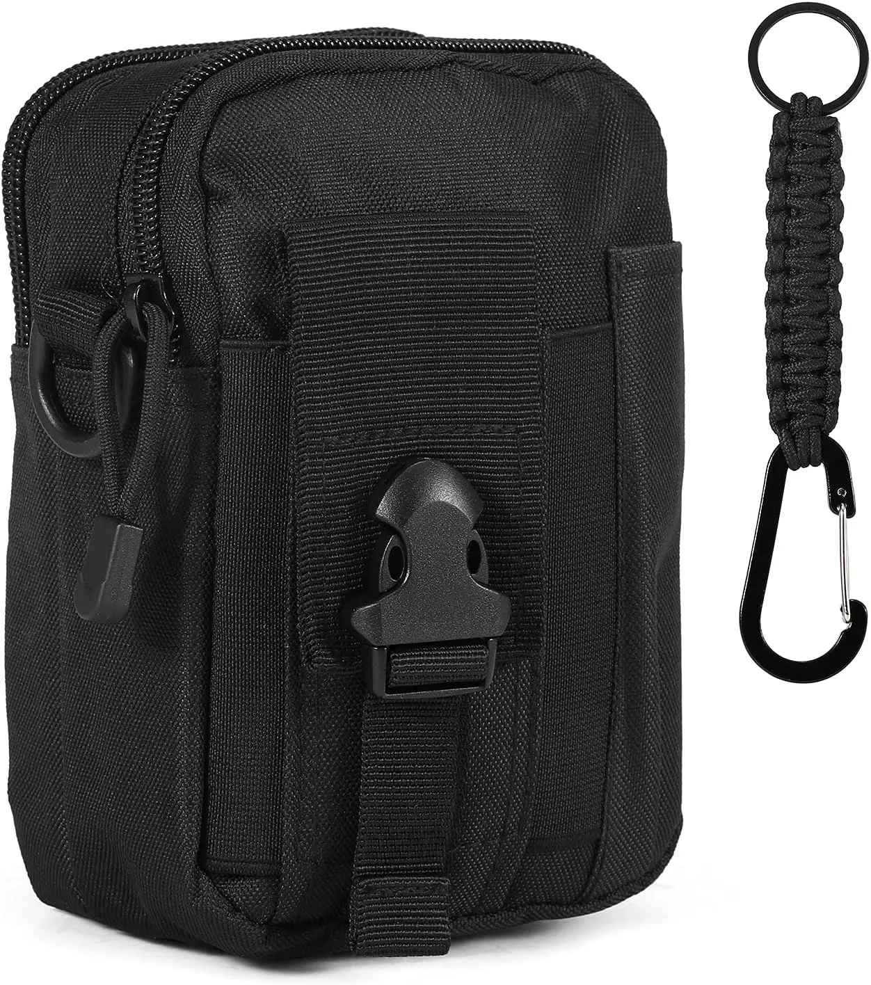 Tactical Waist Packs, Military Molle Compact Waist Bag, Multifunctional Fanny Pack Pouch for Camping Hiking Cycling Hunting Climbing Travel (Black)