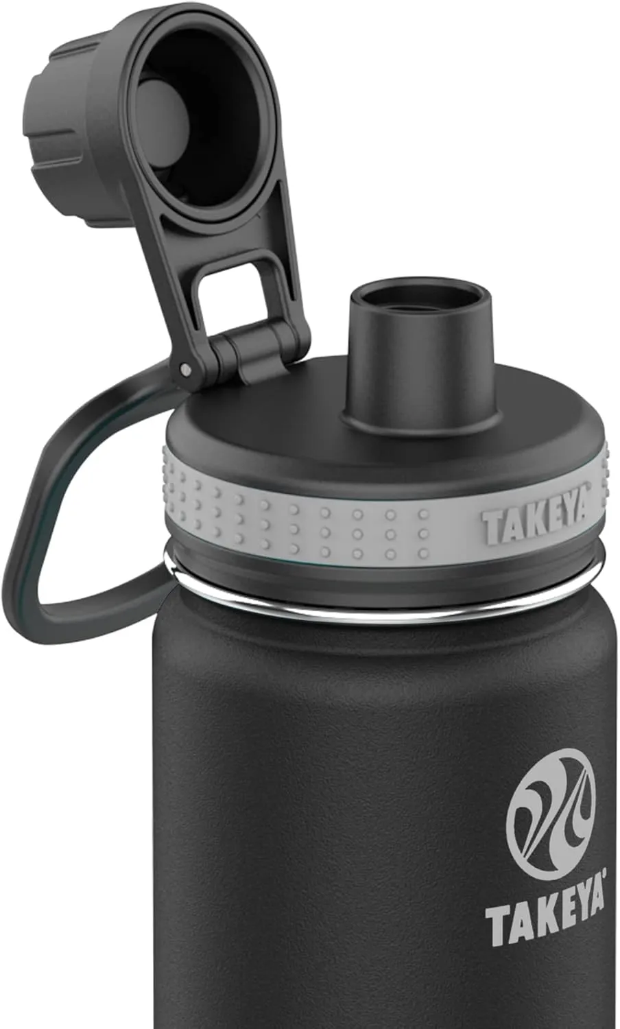 Takeya Originals 24 oz Vacuum Insulated Stainless Steel Water Bottle with Spout Lid, Black