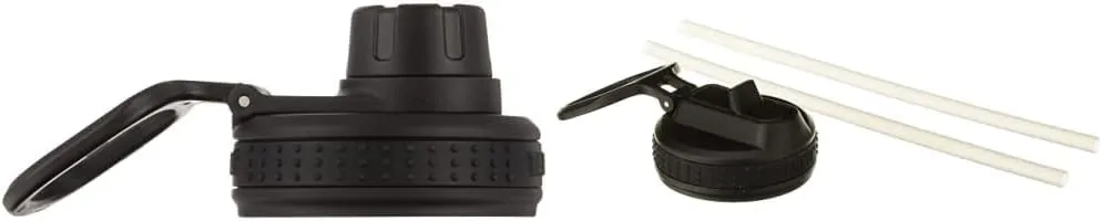 Takeya Originals Bottle Lid Replacement, Spout, Black & Actives Straw Lid for Insulated Water Bottle, Wide Mouth, Onyx