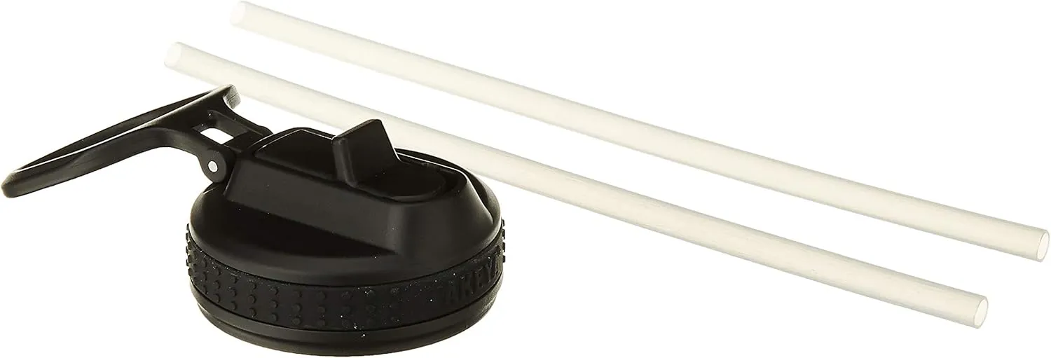 Takeya Originals Bottle Lid Replacement, Spout, Black & Actives Straw Lid for Insulated Water Bottle, Wide Mouth, Onyx
