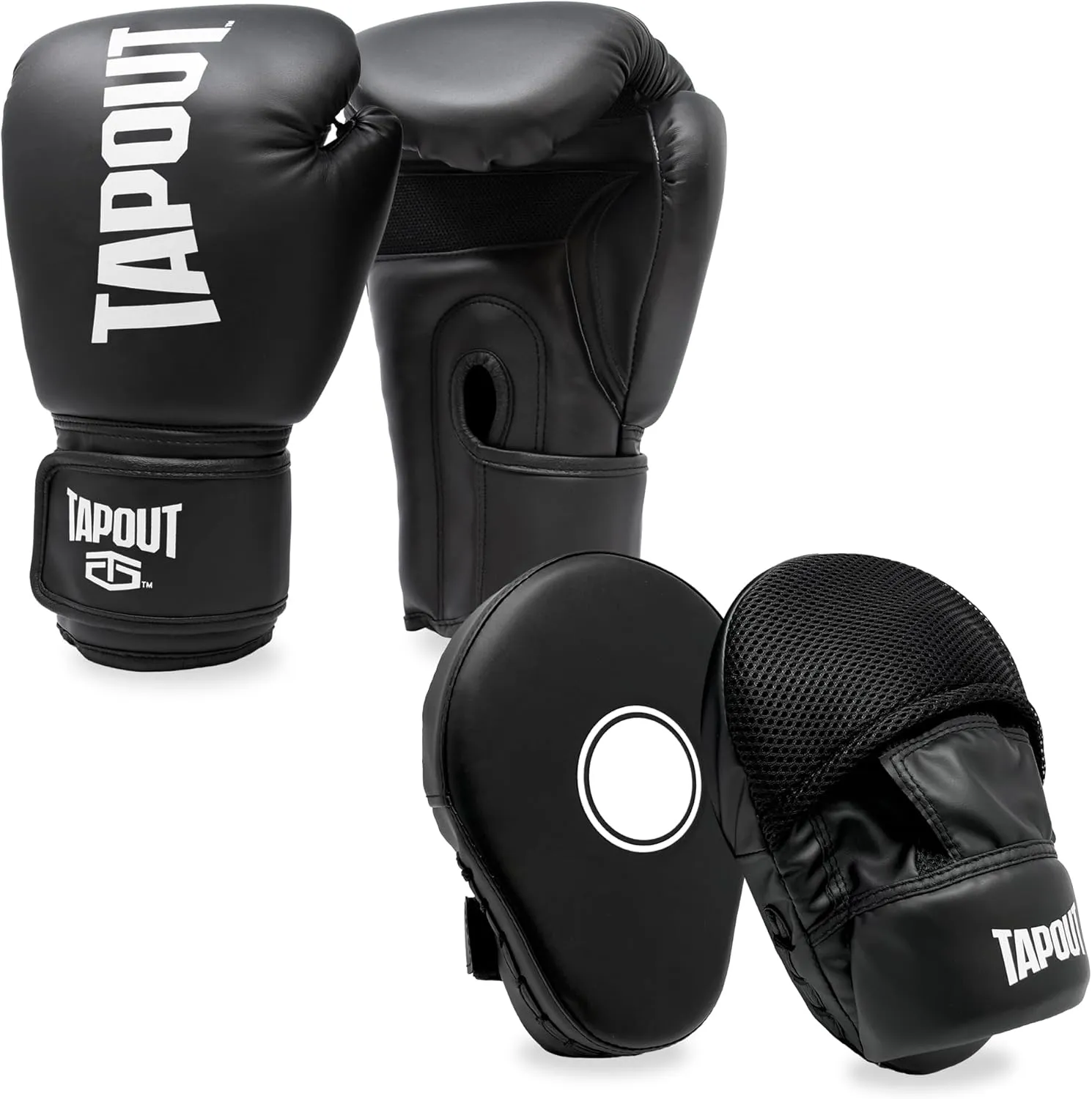 TAPOUT Boxing Kit with 10 oz Gloves and Matching Blocking Focus Pads