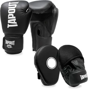 TAPOUT Boxing Kit with 10 oz Gloves and Matching Blocking Focus Pads