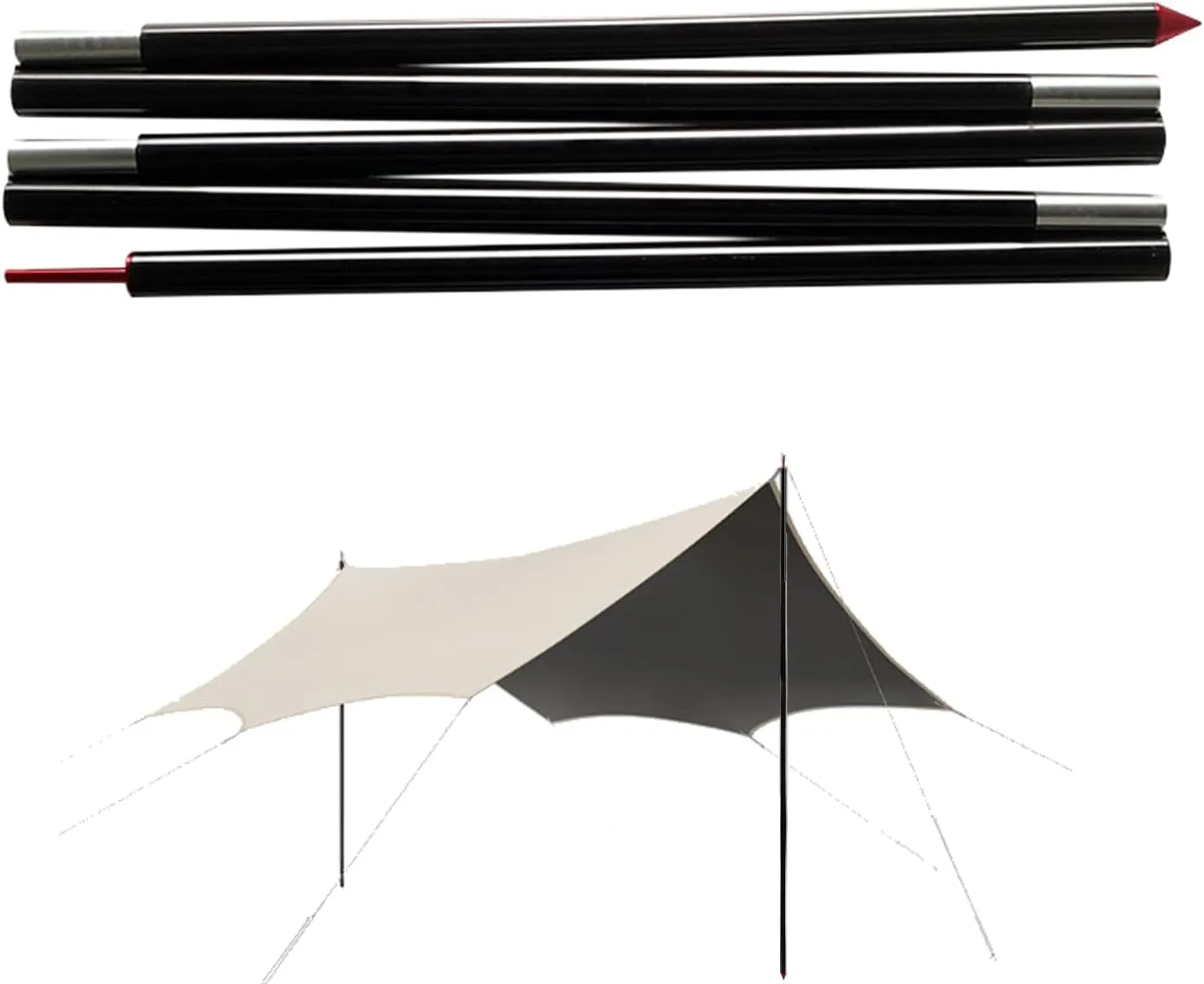 Tarp Poles - Portable Adjustable Tarp Pole | Portable Heavy Duty Aluminum Tent Poles, Outdoor Camping Accessories for Canopy Awning Shelter Tent Pole Thickened Aluminum Alloy Canopy Pole Foyer