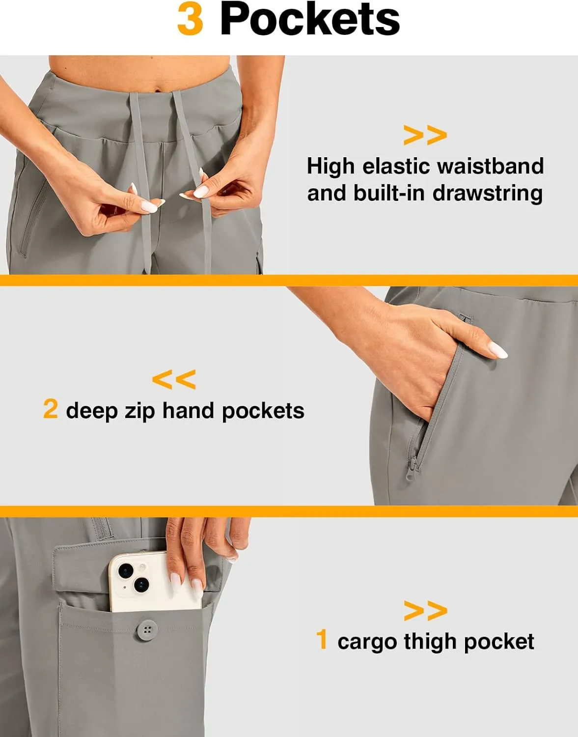 TBMPOY Womens 15" Long Hiking Shorts Below Knee Length Cargo Capri Bermuda Water Resistant Lightweight Stretch 3 Pockets