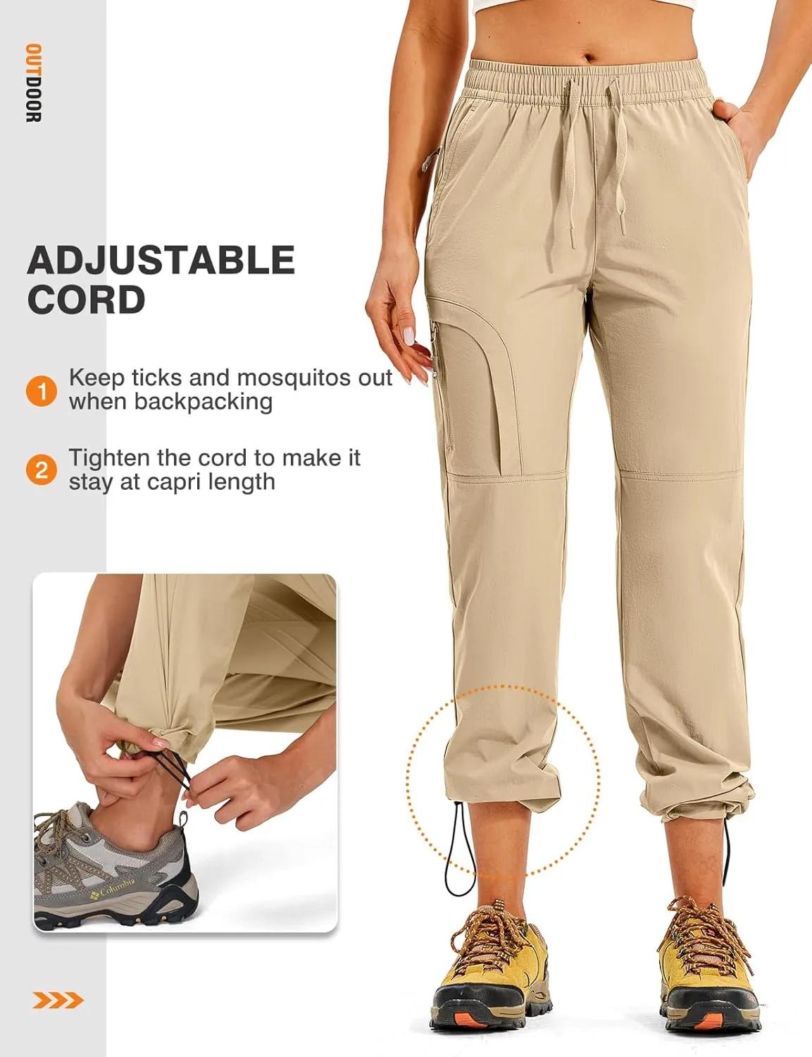 TBMPOY Women's Hiking Pants Water Resistant Lightweight Quick Dry Cargo Travel Fishing Work Camping Pant with 4 Pockets