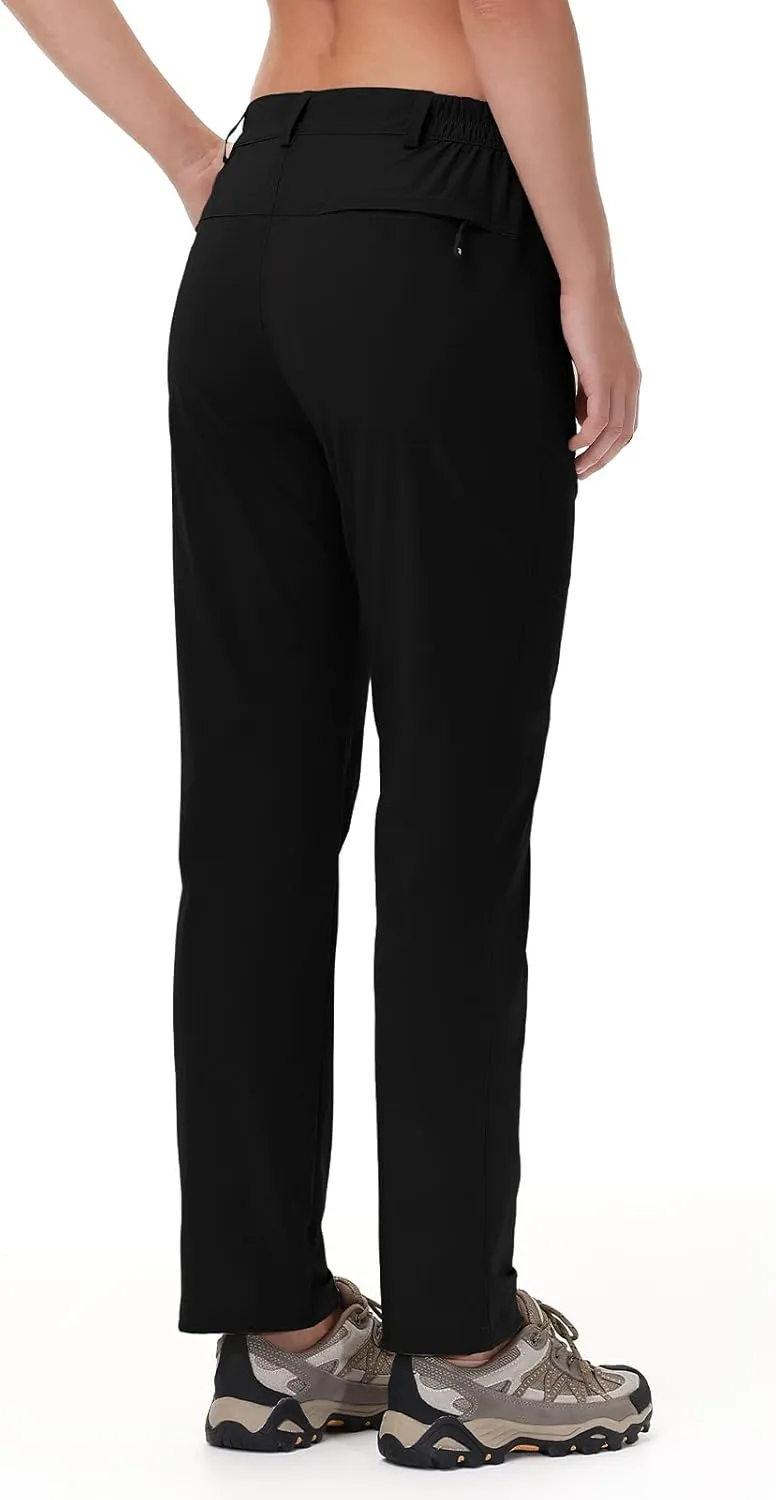 TBMPOY Women's Lightweight Hiking Pants Water Resistant Quick Dry Travel Work Outdoor Fishing Pants Zipper Pockets