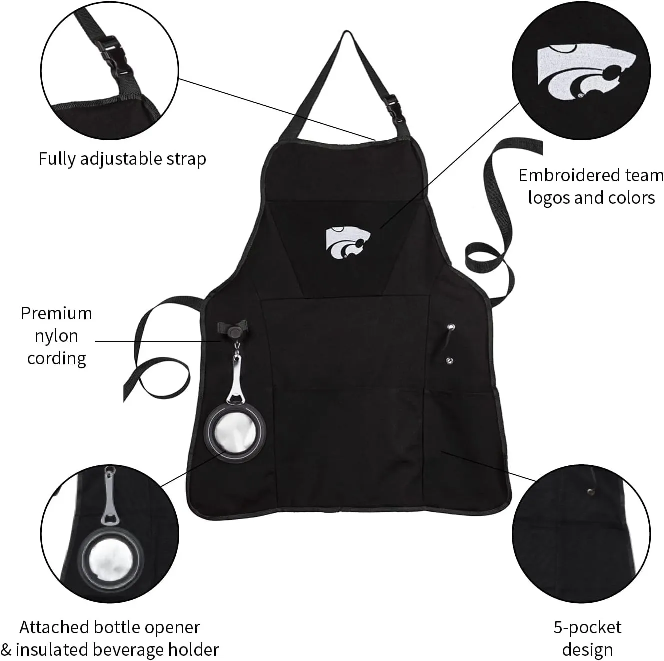Team Sports America University of Michigan Grilling Apron | Bottle Opener and Insulated Beverage Holder | Adjustable Straps