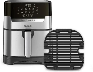 Tefal EY505D Easy Fry & Grill Deluxe Hot Air Fryer, 2-in-1 Technology (Hot Air Fryer and Grill), 4.2 Litre Capacity, 8 Automatic Programs, Timer, Stainless Steel