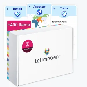 tellmeGen Advanced DNA Test Kit with 400  Health, Ancestry, Traits & Fitness Reports, Personalized Genetic Reports and DNA Relative Connect with Lifetime Updates Included