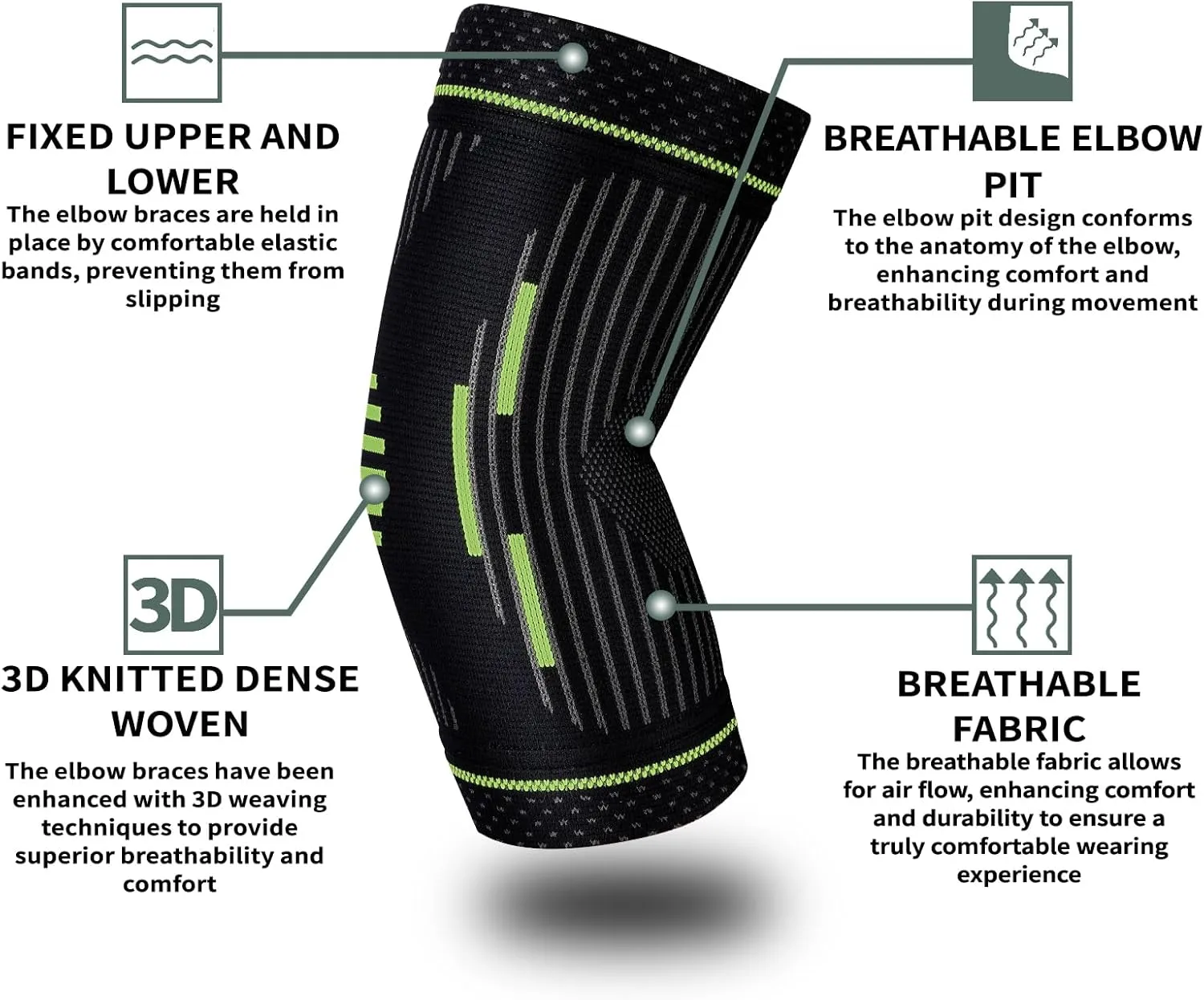 Tennis Elbow Sleeve,Elbow Compression Sleeve, Elbow Brace For Tendonitis and Tennis Elbow,Golfers, Arthritis, Bursitis. Elbow Pain Relief,Weightlifting, Fit for Men & Women