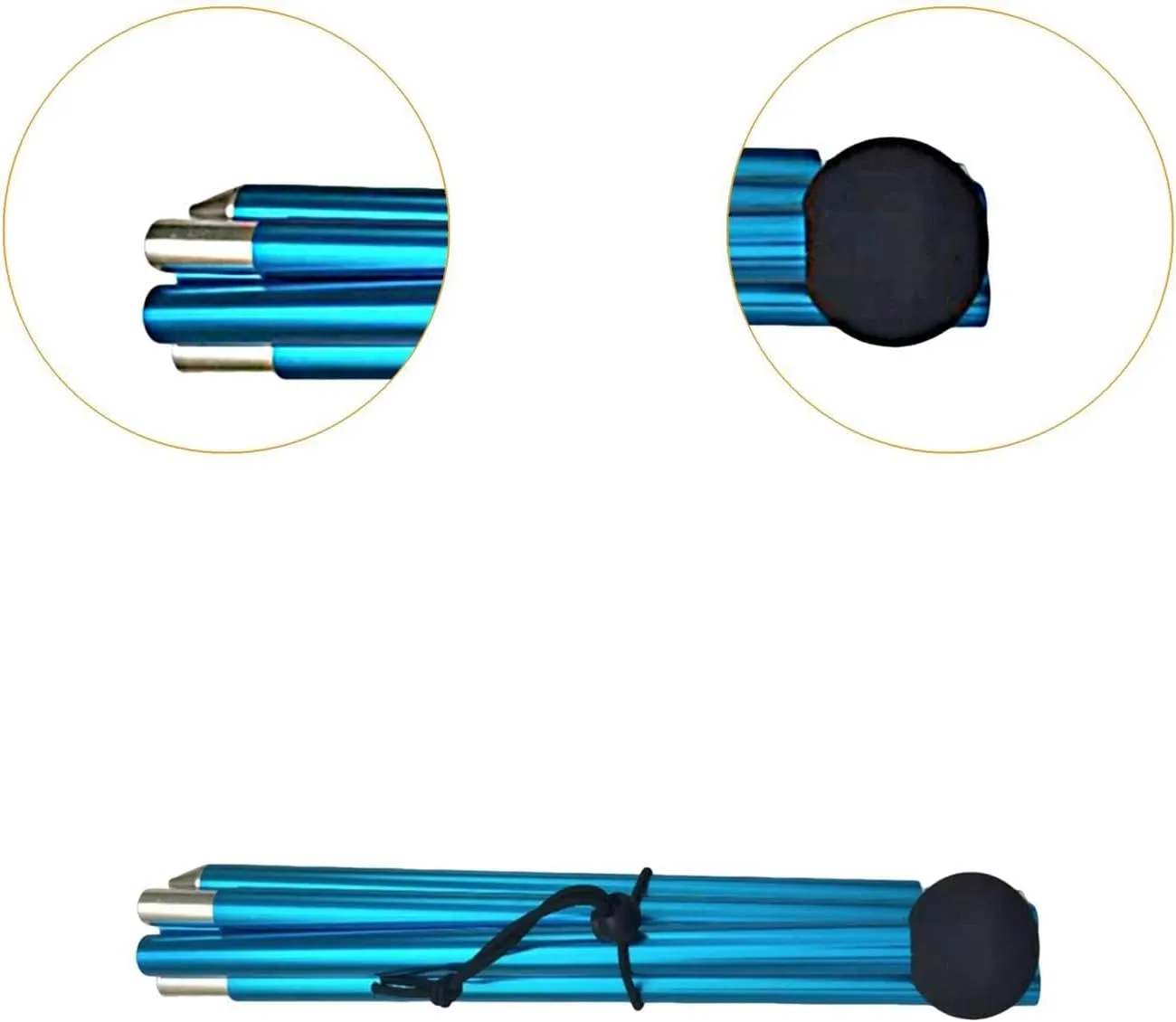 Tent Pole Tent Rod Bracket Five Sections Multifunctional Support Shelter Building 2M Tarp Pole