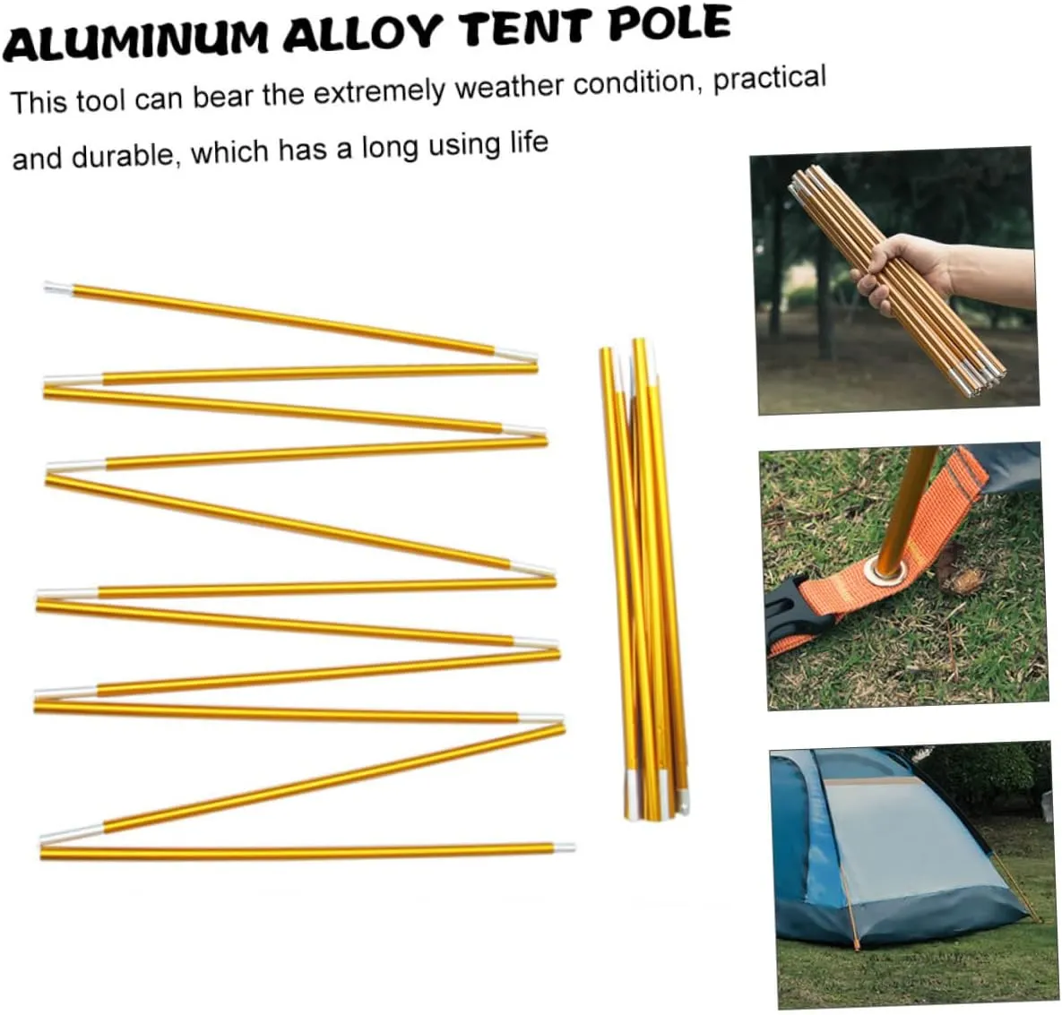 Tent Poles Tent Canopy Pole Tarps Heavy Duty Camping Tents Canopy Support Tool Portable Tent Anti-Over