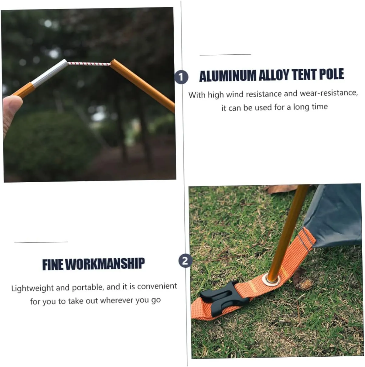 Tent Poles Tent Canopy Pole Tarps Heavy Duty Camping Tents Canopy Support Tool Portable Tent Anti-Over
