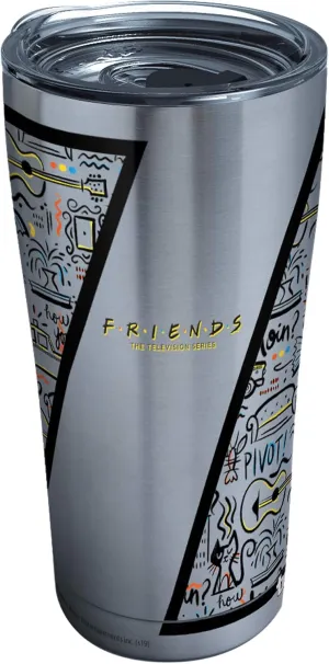 Tervis Friends Pattern Triple Walled Insulated Tumbler Travel Cup Keeps Drinks Cold & Hot, 20oz Legacy, Stainless Steel