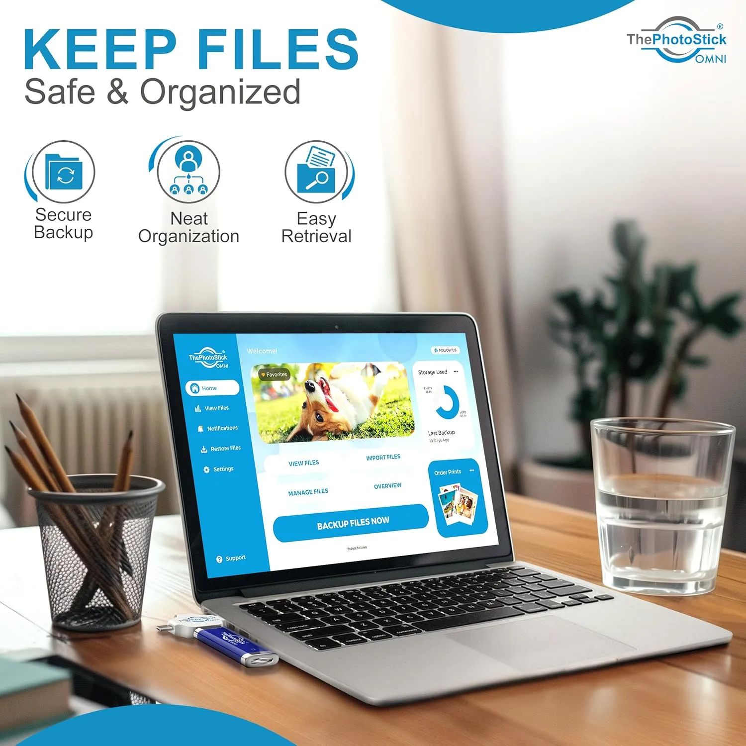 ThePhotoStick® Omni 256GB   Protective Case | Secure Photo & Video Backup and Transfer | Digital File Organization | USB & Multiport Connection for Phones, Tablets and Computers | Water Resistant Case