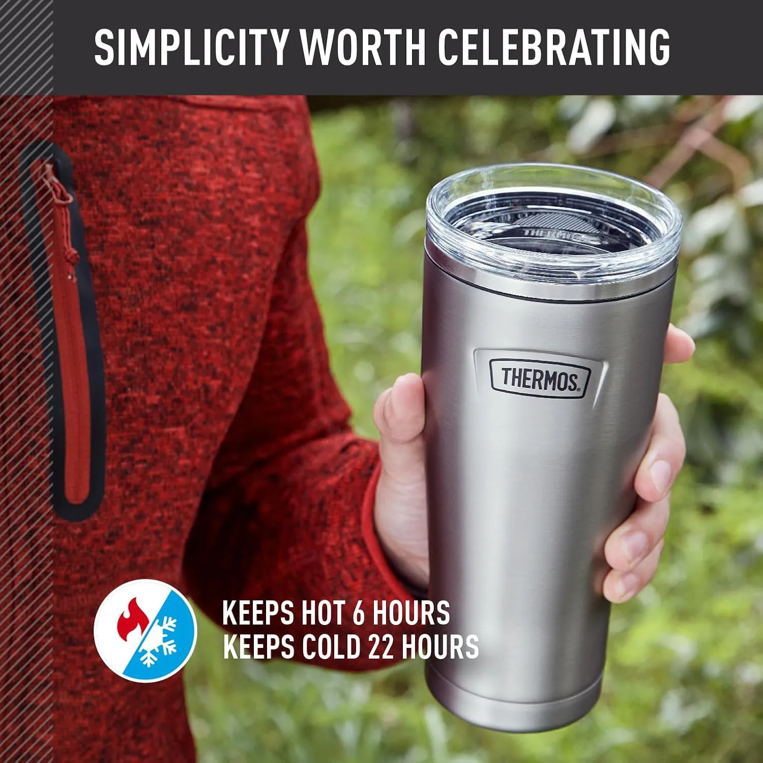 THERMOS ICON SERIES, Stainless Steel Cold Tumbler, 24 Ounce, Glacier