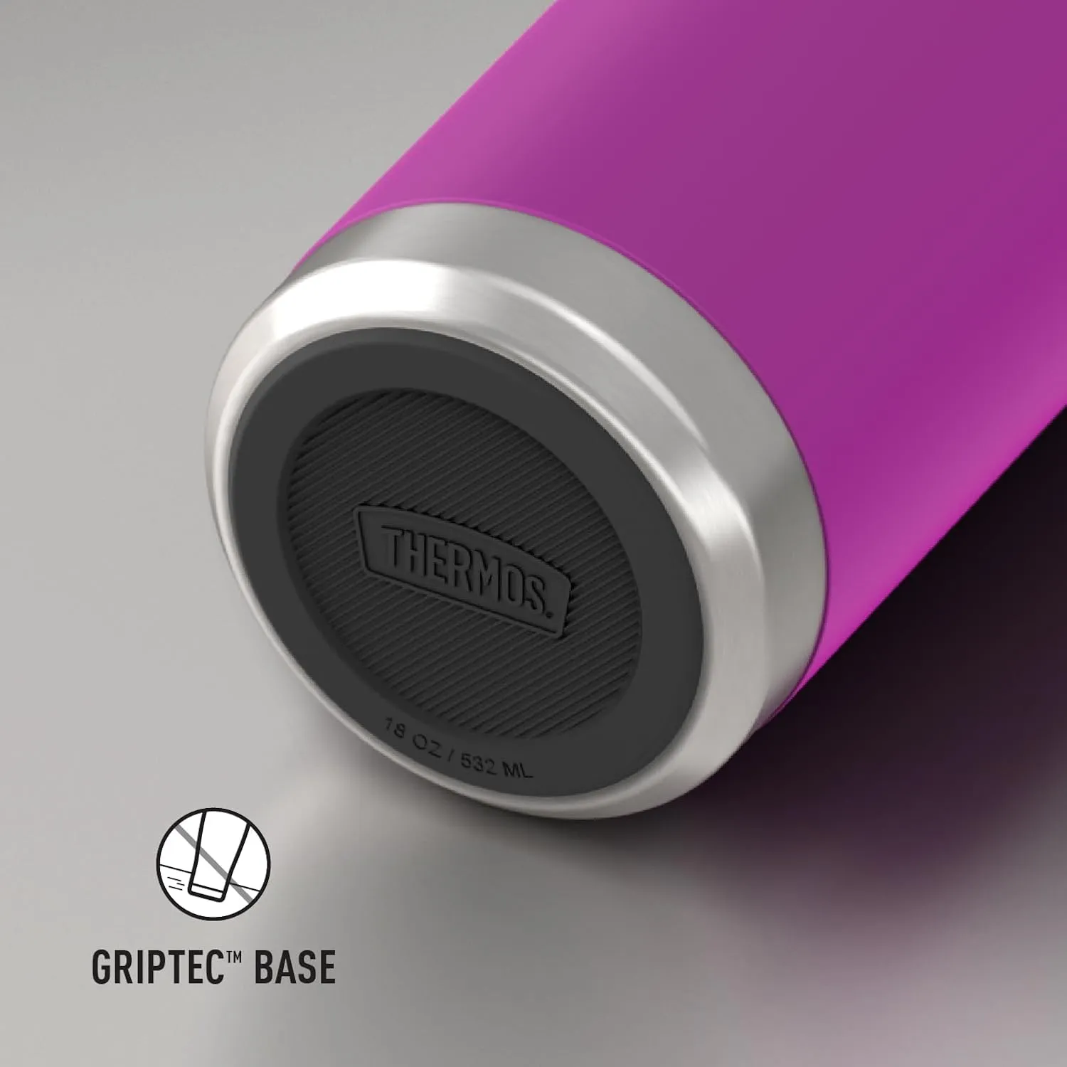THERMOS ICON SERIES, Water Bottle with Spout - 18 Ounce, Plum - Stainless Steel Vacuum Insulated Water Bottle with Lid