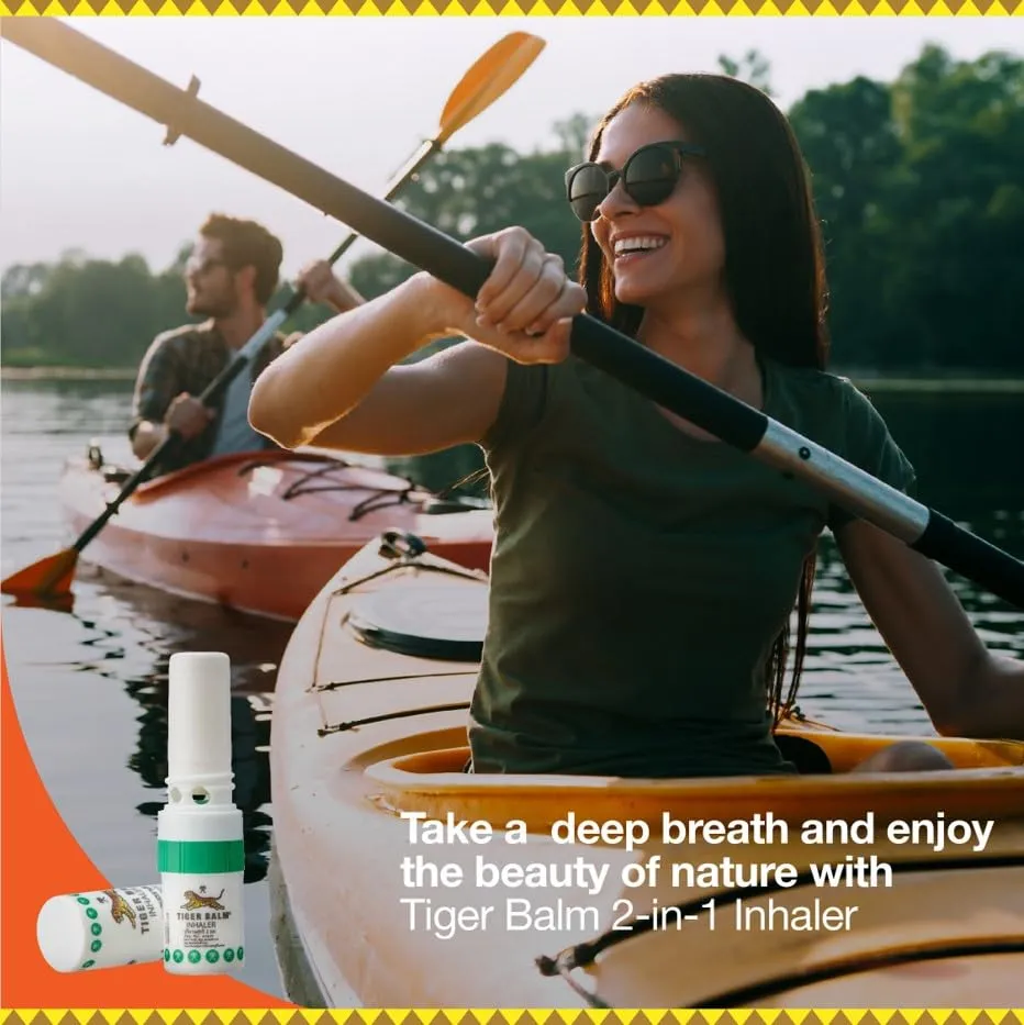 Tiger Balm 2-in-1 Inhaler, 2ml – Effective Dual Action Relief for Nasal Congestion & Headaches from Cold