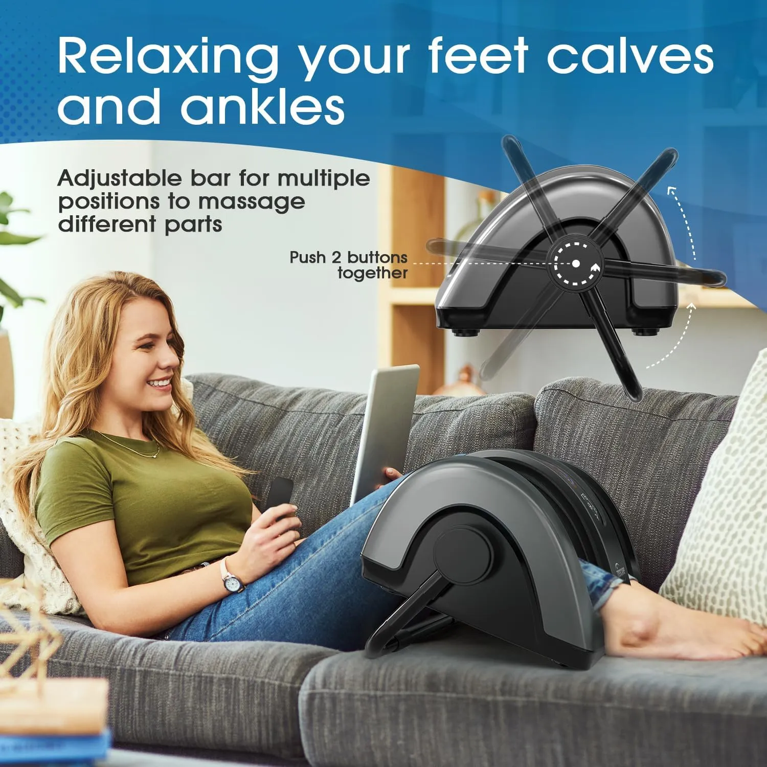 TISSCARE Foot Massager with Heat: Mother's Day Gift for Mom FSA HSA Eligible Foot Massager for Plantar Fasciitis, Neuropathy, Circulation and Pain Relief, Massage Feet/Leg/Calf/Ankle at Home/Office
