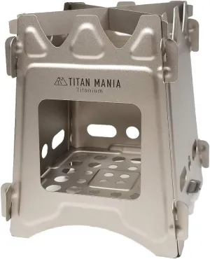 Titanium Camping Stove, Wood Stove, Backpacking Stove, Ultra Lightweight, Sturdy, Folding, Portable, Outdoor Gear, Camping Equipment