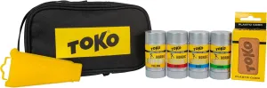 TOKO Grip Wax Kit for Cross Country Skis - Multi-Temp Nordic Gripwax (4 ct), Multipurpose Scraper & Plasto Cork