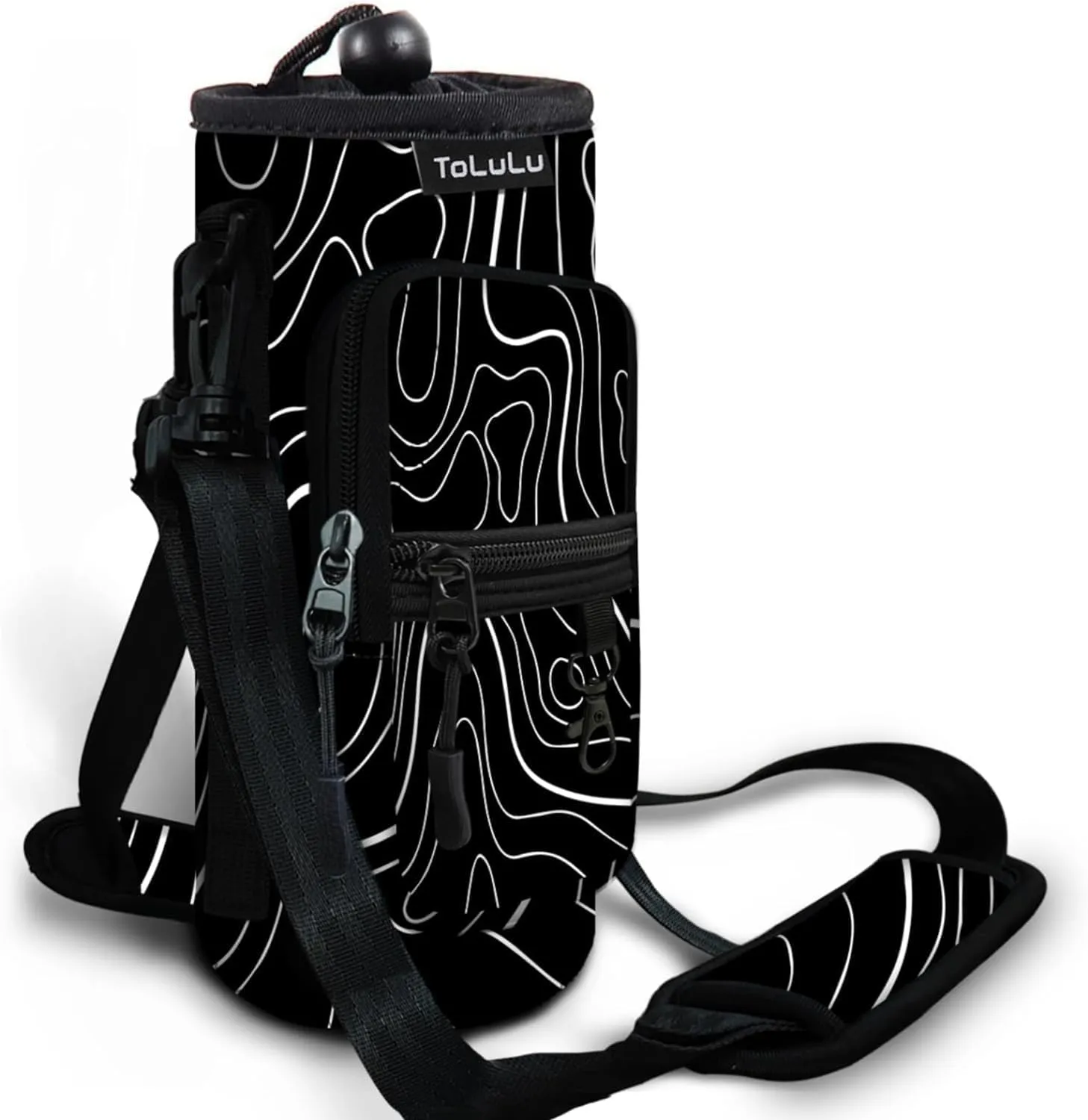 ToLuLu 25/32/40oz Water Bottle Carrier Bag Pocket,Insulated Neoprene Adjustable Shoulder Strap Water Bottle Pouch Case, Crossbody Water Bottle Holder Sling Sleeve for Men Women Adults