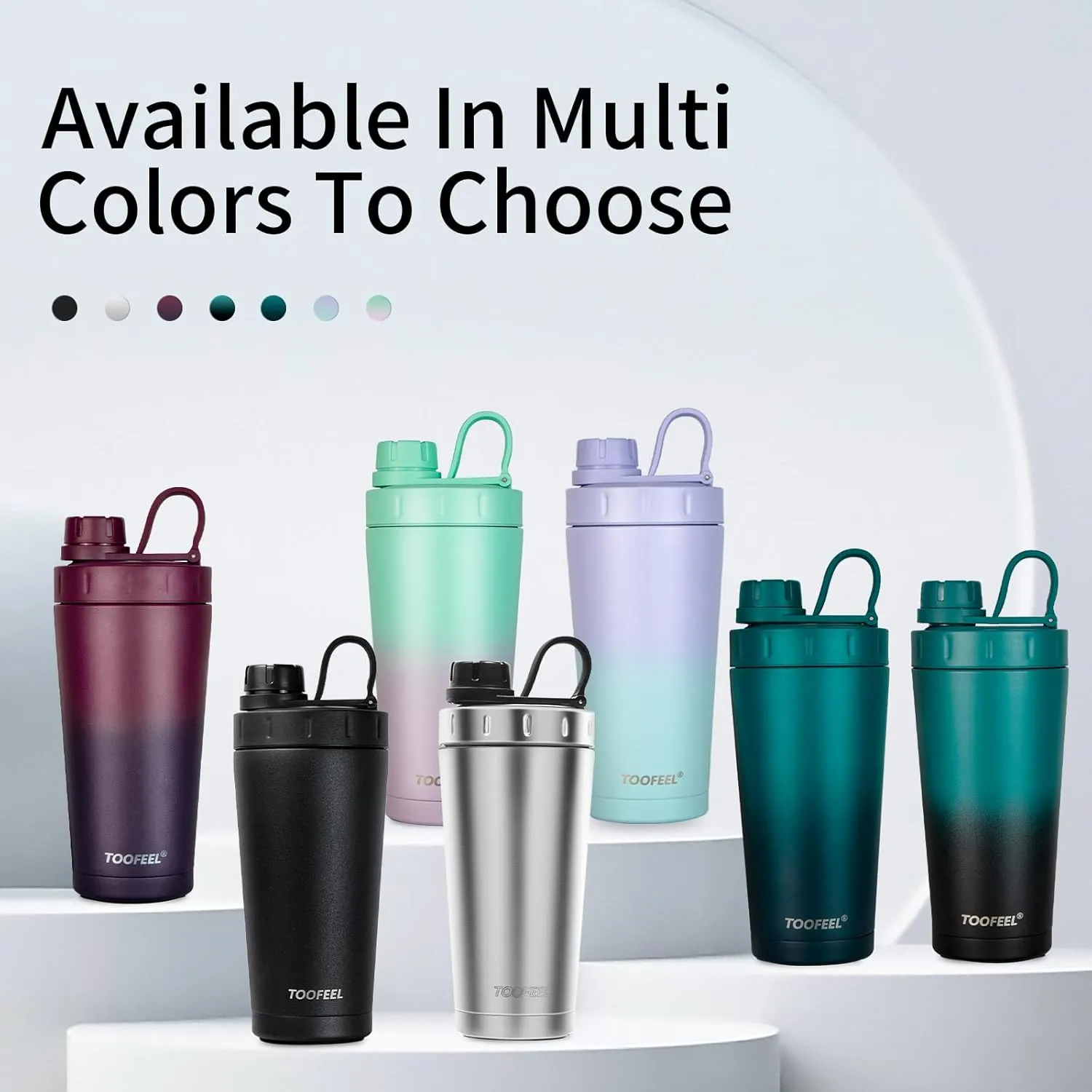 TOOFEEL Protein Shaker Bottle 20 oz - Double Walled Insulated Vacuum Shaker Cups for Protein Shakes, Keeps Cold/Hot, Metal Stainless Steel Water Bottle, Preworkout Gym Shaker Bottle