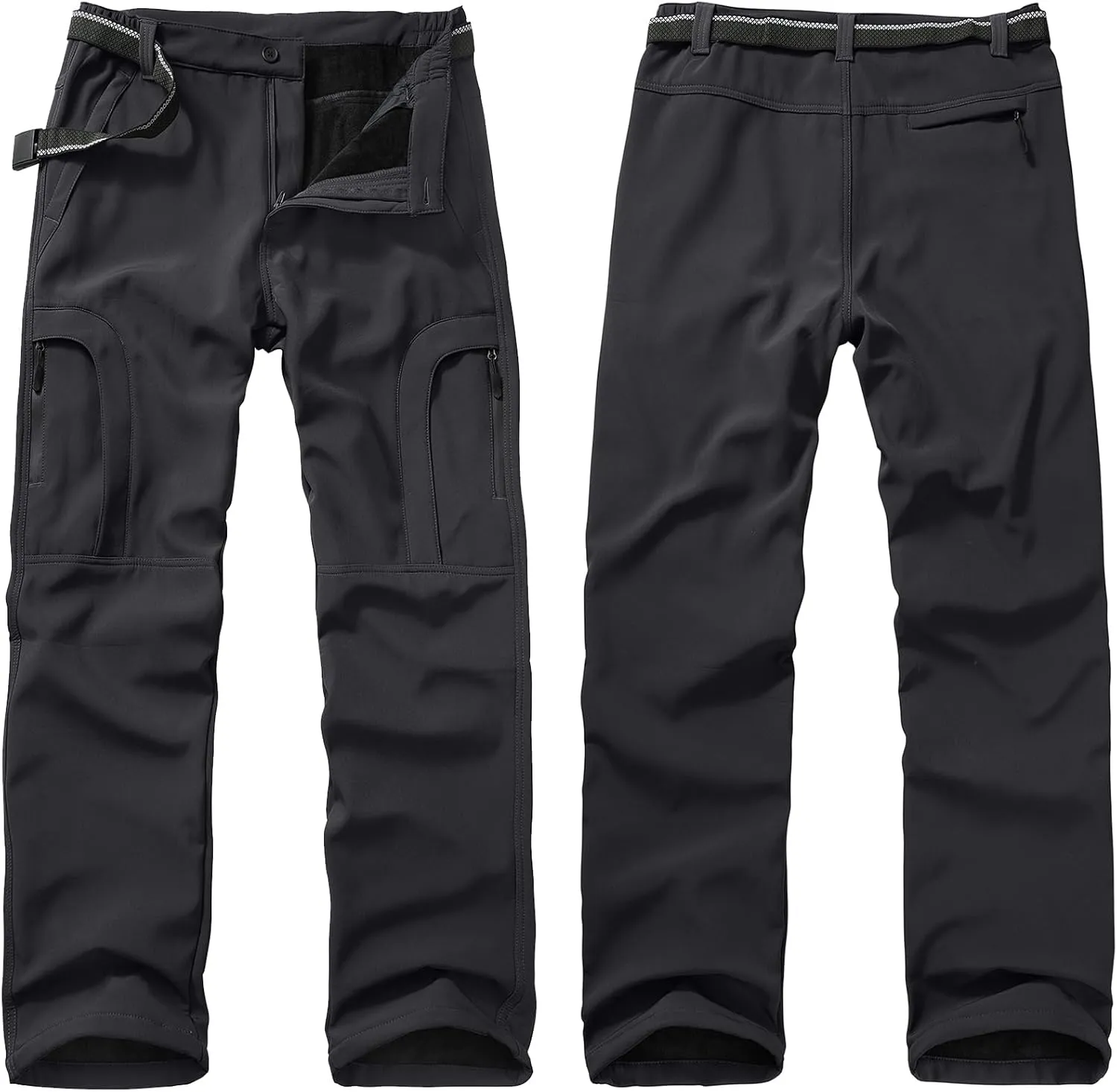 Toomett Men's hiking Snow Pants Skiing Winter Insulated Fleece lined Outdoor Water Repellent camping,walking,fishing