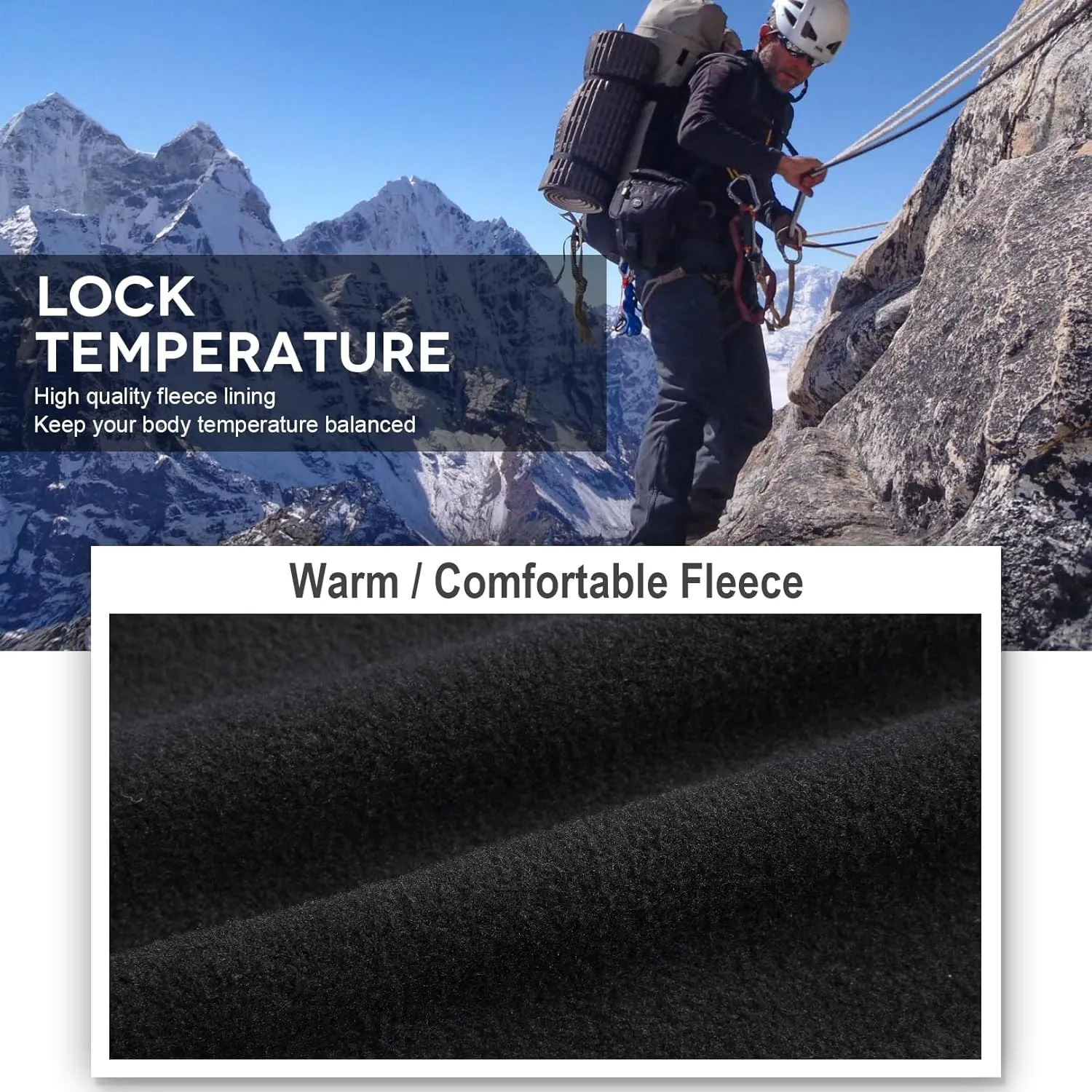 Toomett Men's hiking Snow Pants Skiing Winter Insulated Fleece lined Outdoor Water Repellent camping,walking,fishing