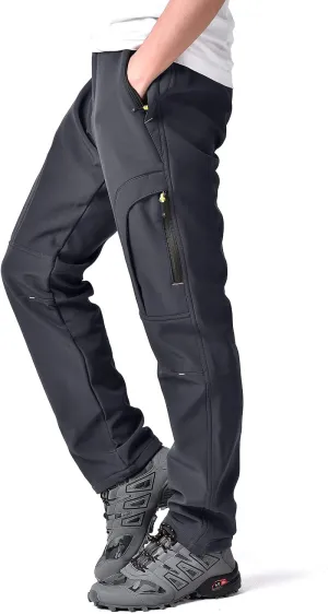 Toomett Men's hiking Snow Pants Skiing Winter Insulated Fleece lined Outdoor Water Repellent camping,walking,fishing