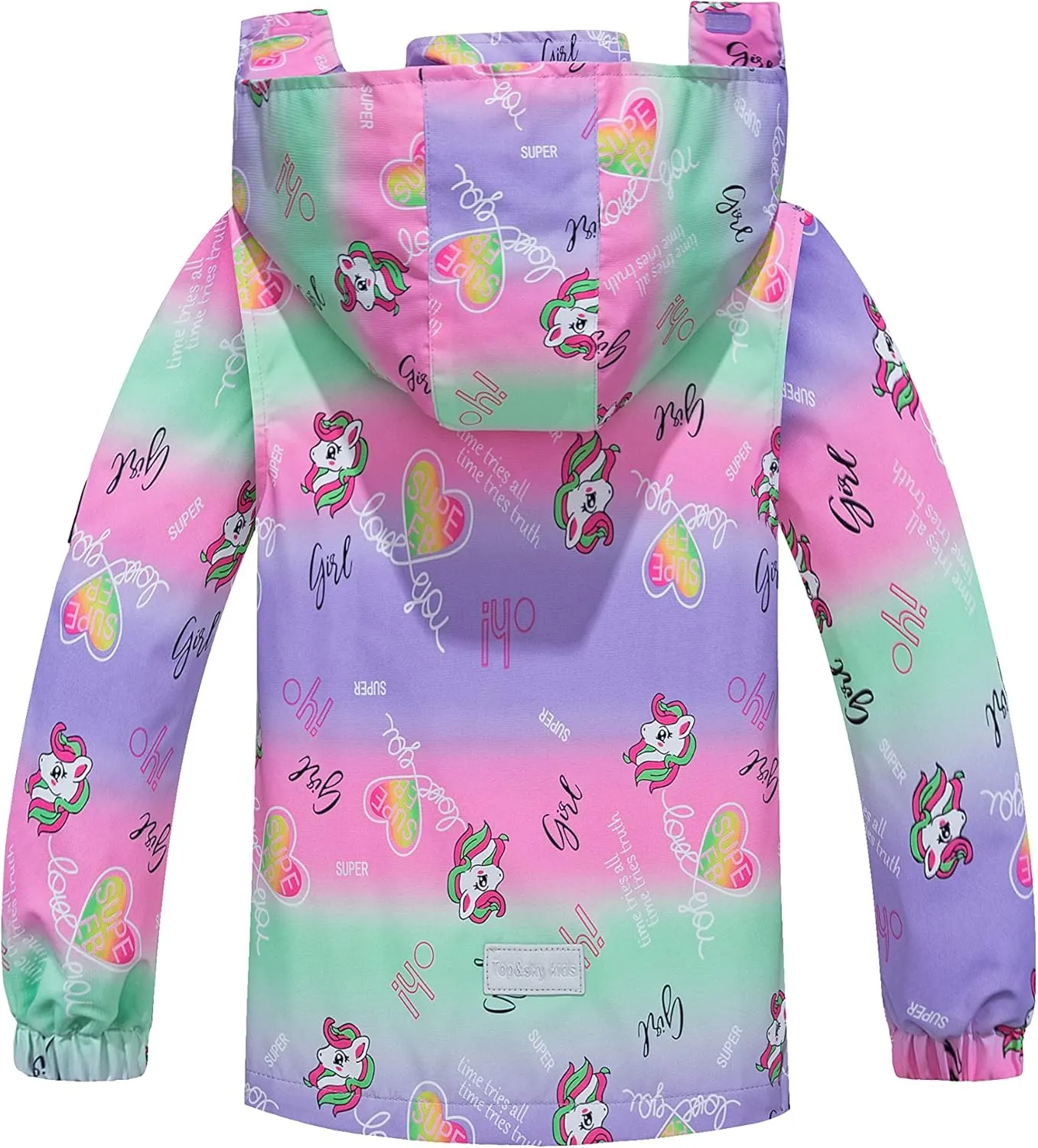 TOP&SKY KIDS Boys Dinosaur Rain Jacket Lightweight Waterproof Raincoats Windbreakers for Kids