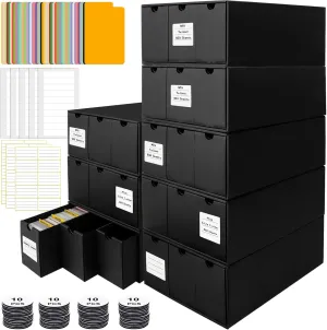 Toploader Storage Box for 3" x 4" 35pt Rigid Card,Holds 2600  Toploaders,Trading Card Organizer with 24 Drawer Box,72 Dividers,3 Label and 5 Tapes,Perfect Top Loaders Holder and Sports Card Storage